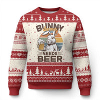 Some Bunny Needs Beer Funny Easter Drinking Humor Ugly Christmas Sweater Retro Rabbit Beer Lover Gift