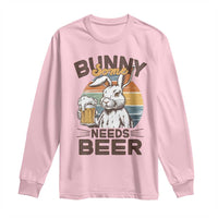 Some Bunny Needs Beer Funny Easter Drinking Humor Long Sleeve Shirt Retro Rabbit Beer Lover Gift