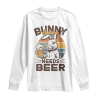 Some Bunny Needs Beer Funny Easter Drinking Humor Long Sleeve Shirt Retro Rabbit Beer Lover Gift