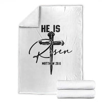 He Is Risen Matthew 28:6 Christian Easter Throw Blanket Nail Cross Faith Religious Inspirational Gift