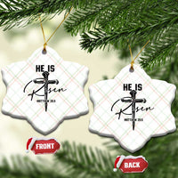 He Is Risen Matthew 28:6 Christian Easter Ceramic Ornament Nail Cross Faith Religious Inspirational Gift
