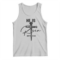 He Is Risen Matthew 28:6 Christian Easter Tank Top Nail Cross Faith Religious Inspirational Gift