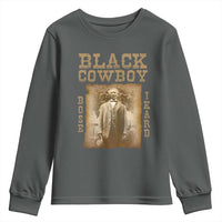 Bose Ikard Youth Sweatshirt Black Cowboy Western Legend Vintage