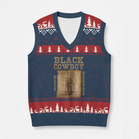 Bass Reeves V-Neck Knit Sweater Vest Black Cowboy Western Legend Vintage - Wonder Print Shop