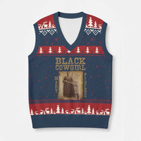 Mary Fields V-Neck Knit Sweater Vest Black Cowgirl Pioneer Western Legend Vintage - Wonder Print Shop