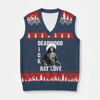 Nat Love V-Neck Knit Sweater Vest Deadwood Dick Black Cowboy Western Legend Vintage - Wonder Print Shop