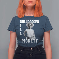 Bill Pickett T Shirt For Women Bulldogger Black Cowboy Western Legend Vintage