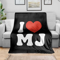 I Heart MJ Classic Graphic Tribute Throw Blanket Love Pop Legend Iconic Culture Music Fan Favor