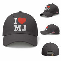 I Heart MJ Classic Graphic Tribute Baseball Cap Love Pop Legend Iconic Culture Music Fan Favor