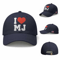 I Heart MJ Classic Graphic Tribute Baseball Cap Love Pop Legend Iconic Culture Music Fan Favor