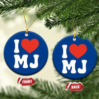 I Heart MJ Classic Graphic Tribute Ceramic Ornament Love Pop Legend Iconic Culture Music Fan Favor