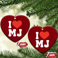 I Heart MJ Classic Graphic Tribute Ceramic Ornament Love Pop Legend Iconic Culture Music Fan Favor