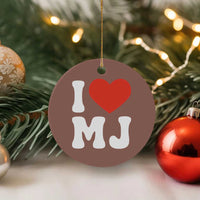 I Heart MJ Classic Graphic Tribute Ceramic Ornament Love Pop Legend Iconic Culture Music Fan Favor
