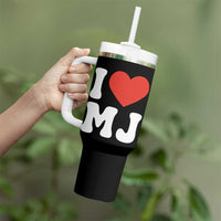 I Heart MJ Classic Graphic Tribute Tumbler With Handle Love Pop Legend Iconic Culture Music Fan Favor