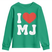 I Heart MJ Classic Graphic Tribute Youth Sweatshirt Love Pop Legend Iconic Culture Music Fan Favor