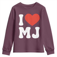 I Heart MJ Classic Graphic Tribute Youth Sweatshirt Love Pop Legend Iconic Culture Music Fan Favor