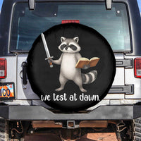 We Test At Dawn Raccoon Warrior Spare Tire Cover Funny Student Teacher Exam Motivation