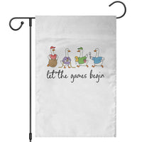 Let the Games Begin Cute Geese Garden Flag Field Day Whimsical School Sports