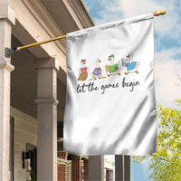 Let the Games Begin Cute Geese Garden Flag Field Day Whimsical School Sports