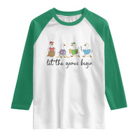 Let the Games Begin Cute Geese Raglan Shirt Field Day Whimsical School Sports