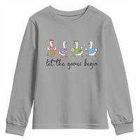 Let the Games Begin Cute Geese Youth Sweatshirt Field Day Whimsical School Sports