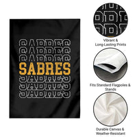 Retro Sabres Name Script Style Garden Flag Vintage Distressed Sports Spirit Fan Pride