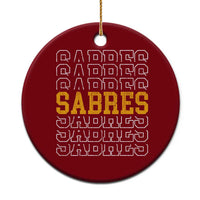 Retro Sabres Name Script Style Ceramic Ornament Vintage Distressed Sports Spirit Fan Pride