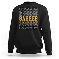 Retro Sabres Name Script Style Sweatshirt Vintage Distressed Sports Spirit Fan Pride