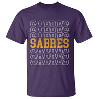 Retro Sabres Name Script Style T Shirt Vintage Distressed Sports Spirit Fan Pride