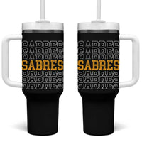 Retro Sabres Name Script Style Tumbler With Handle Vintage Distressed Sports Spirit Fan Pride