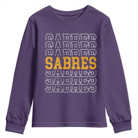 Retro Sabres Name Script Style Youth Sweatshirt Vintage Distressed Sports Spirit Fan Pride