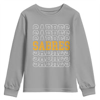 Retro Sabres Name Script Style Youth Sweatshirt Vintage Distressed Sports Spirit Fan Pride