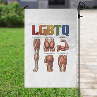 LGBTQ Acronym Funny Fitness Gym Rainbow Muscle Graphic Garden Flag Legs Glutes Biceps Triceps Quads
