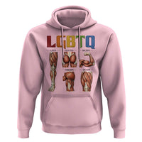 LGBTQ Acronym Funny Fitness Gym Rainbow Muscle Graphic Hoodie Legs Glutes Biceps Triceps Quads