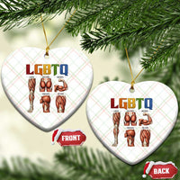 LGBTQ Acronym Funny Fitness Gym Rainbow Muscle Graphic Ceramic Ornament Legs Glutes Biceps Triceps Quads