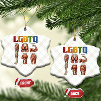 LGBTQ Acronym Funny Fitness Gym Rainbow Muscle Graphic Ceramic Ornament Legs Glutes Biceps Triceps Quads