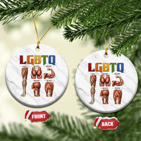 LGBTQ Acronym Funny Fitness Gym Rainbow Muscle Graphic Ceramic Ornament Legs Glutes Biceps Triceps Quads