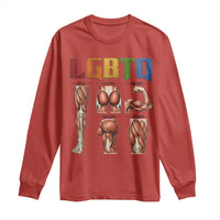 LGBTQ Acronym Funny Fitness Gym Rainbow Muscle Graphic Long Sleeve Shirt Legs Glutes Biceps Triceps Quads