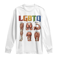 LGBTQ Acronym Funny Fitness Gym Rainbow Muscle Graphic Long Sleeve Shirt Legs Glutes Biceps Triceps Quads
