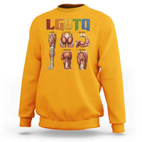 LGBTQ Acronym Funny Fitness Gym Rainbow Muscle Graphic Sweatshirt Legs Glutes Biceps Triceps Quads