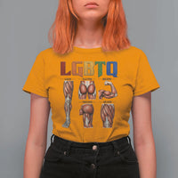 LGBTQ Acronym Funny Fitness Gym Rainbow Muscle Graphic T Shirt For Women Legs Glutes Biceps Triceps Quads