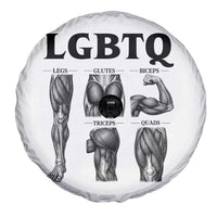 LGBTQ Acronym Funny Fitness Gym Muscle Graphic Spare Tire Cover Legs Glutes Biceps Triceps Quads