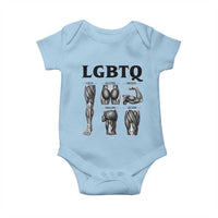 LGBTQ Acronym Funny Fitness Gym Muscle Graphic Baby Onesie Legs Glutes Biceps Triceps Quads
