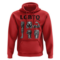 LGBTQ Acronym Funny Fitness Gym Muscle Graphic Hoodie Legs Glutes Biceps Triceps Quads