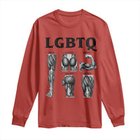 LGBTQ Acronym Funny Fitness Gym Muscle Graphic Long Sleeve Shirt Legs Glutes Biceps Triceps Quads