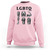 LGBTQ Acronym Funny Fitness Gym Muscle Graphic Sweatshirt Legs Glutes Biceps Triceps Quads