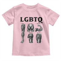 LGBTQ Acronym Funny Fitness Gym Muscle Graphic Toddler T Shirt Legs Glutes Biceps Triceps Quads