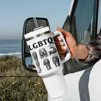 LGBTQ Acronym Funny Fitness Gym Muscle Graphic Tumbler With Handle Legs Glutes Biceps Triceps Quads