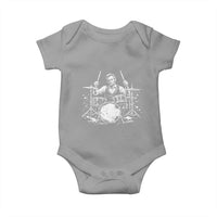 Vintage Abraham Lincoln Playing Drums Graphic Baby Onesie Abe Musician Patriotic Rockstar Drummer President