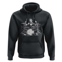 Vintage Abraham Lincoln Playing Drums Graphic Hoodie Abe Musician Patriotic Rockstar Drummer President